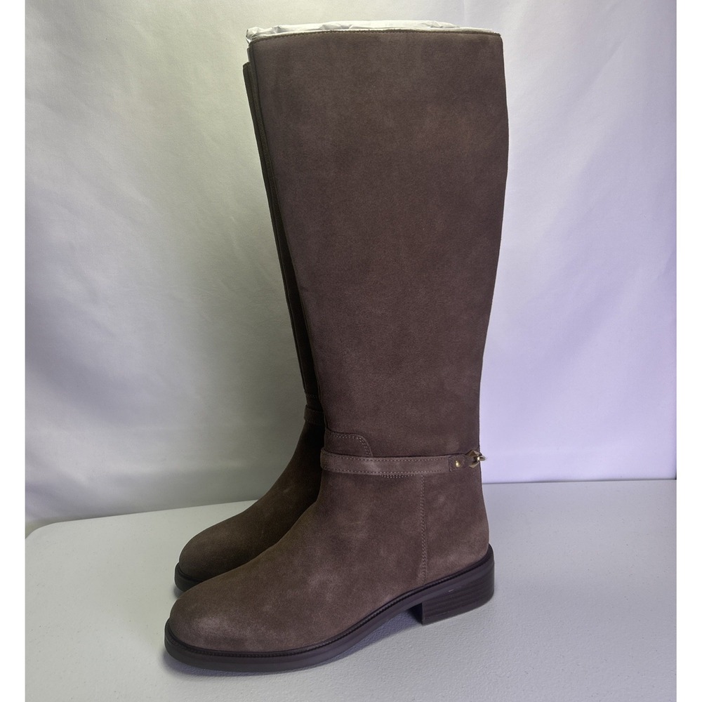 Vince Camuto Adria Tall Riding Boots Suede Toasted Taupe Size 8.5 M NIB